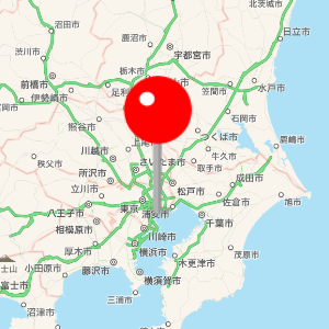 目印として地図にピンを刺す