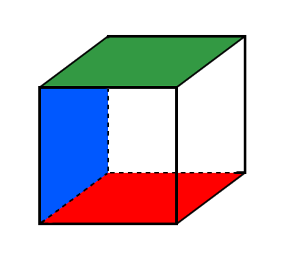 立方体に色を付けるイメージ